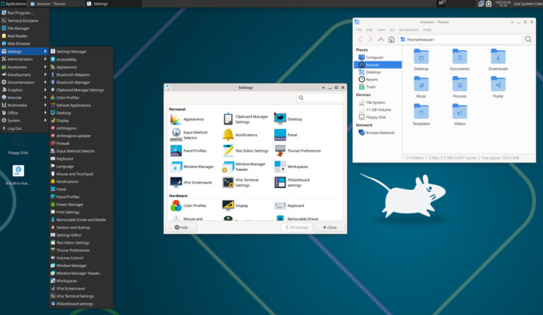 Fedora Linux OS, A Community Drive Project screenshot xfce